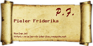 Pieler Friderika névjegykártya